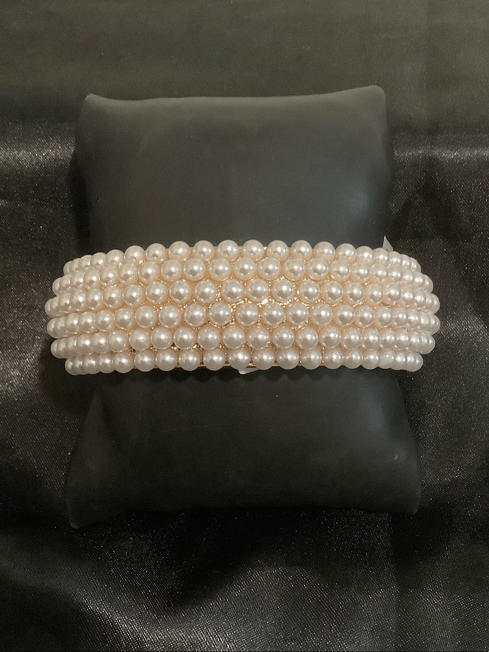 Forever 21 Multi-Row Pearl Stretch Bracelet - Cream